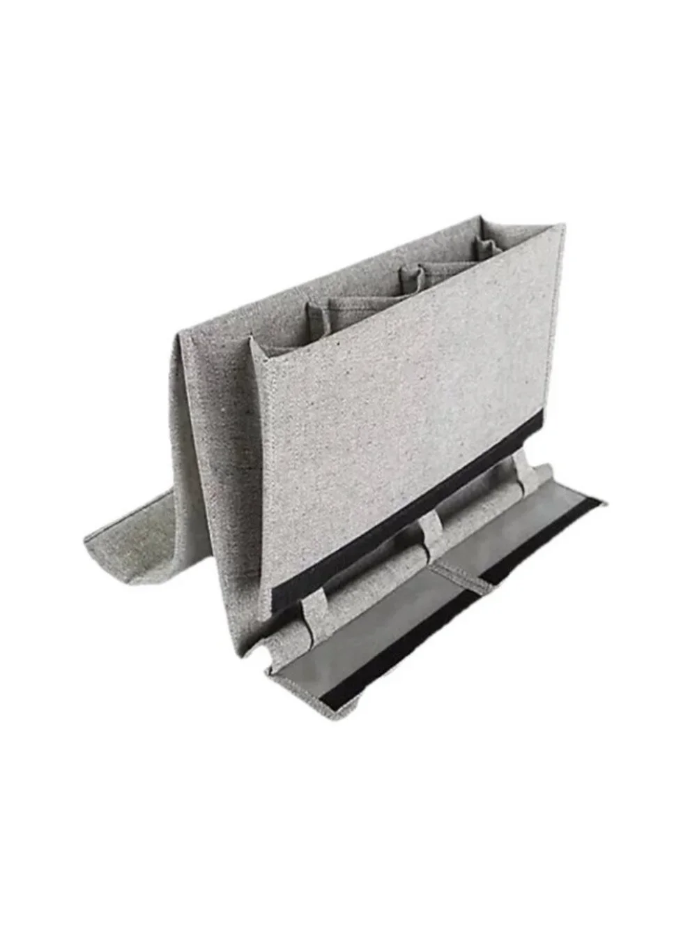 Bedside Caddy Gray Hanging Organizer W/ Power Strip Pocket Dorm Room Bunk Bed